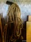 (SHED 1) ROPE LOT; INCLUDES 2 BRAIDED ROPES IN BROWN. BOTH ARE IN GOOD CONDITION!