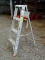 (SHED 2) ALL AMERICAN LADDER 4 FT LADDER; MADE OF ALUMINUM AND IN VERY GOOD CONDITION!