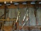 (SHED 3) CONTENTS OF WALL; INCLUDES 4 COME-ALONG WINCHES, HAND SAW, CRIMPING TOOL, AND MORE!