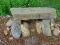 (OUT) STONE BENCH; STONE BENCH IS MADE FROM STONES THAT WERE THE STEPS TO A PRE- CIVIL WAR CABIN