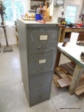 (WSHOP) FILING CABINET; 4 DRAWER METAL FILING CABINET WITH LABEL HOLDERS ON THE FRONT OF EACH