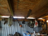 (SHED 1) CONTENTS OF HALF WALL; INCLUDES IN-WALL/CEILING MOUNTED FANS, A BRASS AND GLASS LIGHT, AND