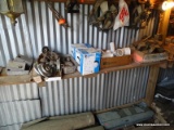 (SHED 1) SHELF LOT; INCLUDES PORTFOLIO OUTDOOR WALL FIXTURES, PVC PIPING, CAST IRON WALL SCONCE