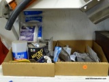 (SHOP 2) 2 TRAY LOT; INCLUDES FIBERGLASS RESIN JELLY, BODY FILLER, FIBERGLASS TAPE, AND MORE!