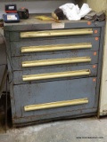 (SHOP 2) TOOL CABINET; STEEL EQUIPTO 5 DRAWER TOOL CABINET ( DOES NOT INCLUDE CONTENTS) 30 IN X 28 X