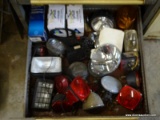 (SHOP 2) DRAWER LOT; LOT INCLUDES LARGE AMOUNT OF MISC.. LIGHTS FOR TRAILERS AND TRACTORS