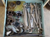 (SHOP 2) DRAWER OF TOOLS; DRAWER INCLUDES SEVERAL VERY LARGE WRENCHES ( 1-1/2, 1-3/4, 1- 7/8) STEEL