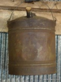 (SHED 3) GAS CAN; VINTAGE METAL GAS CAN WITH SCREW ON CAP. IS A 5 GALLON AND IN GOOD CONDITION!