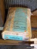 (SHED 3) MASONRY CEMENT; BAG OF STRAW TYPE-S CEMENT. TOTAL OF 75 LBS.