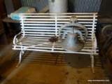 (SHED 3) VINTAGE WROUGHT IRON PARK BENCH; IS PAINTED WHITE AND IS IN EXCELLENT VINTAGE CONDITION!