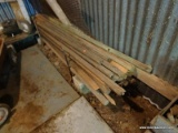 (SHED 4) LOT OF WOODEN STAKES; APPROXIMATELY 15 TOTAL WOODEN STAKES. GREAT AS MARKING POSTS OR FOR