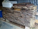(SHED 4) LARGE LOT OF TONGUE AND GROOVE FLOORING; APPROXIMATELY 100 PIECES TOTAL. GREAT FOR RE-DOING