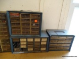 (WSHOP) LOT OF STORAGE ORGANIZERS AND CONTENTS; THIS IS A 3 PIECE LOT OF BLUE STORAGE ORGANIZERS