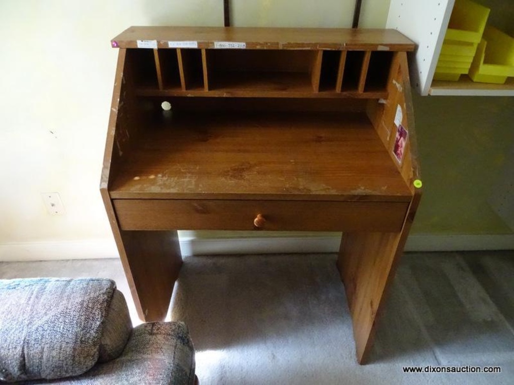 Off Slant Front Writing Desk Wood Grain Slant Front With 7 Cubby