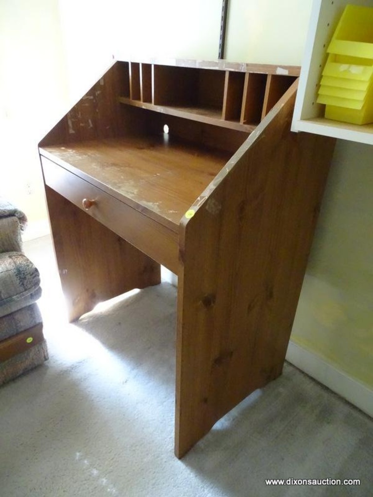 Off Slant Front Writing Desk Wood Grain Slant Front With 7 Cubby