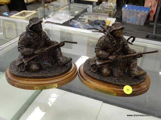 (END) "THE DUCK HUNTER" BY JOSEPH FORNELLI DUCKS UNLIMITED STATUES; TOTAL OF 2 PIECES, BOTH