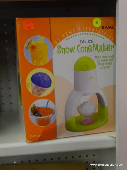 RIVAL DELUXE SNOW CONE MAKER; IN ORIGINAL BOX, GREAT FOR PARTIES OR KIDS OR THOSE HOT SUMMER DAYS