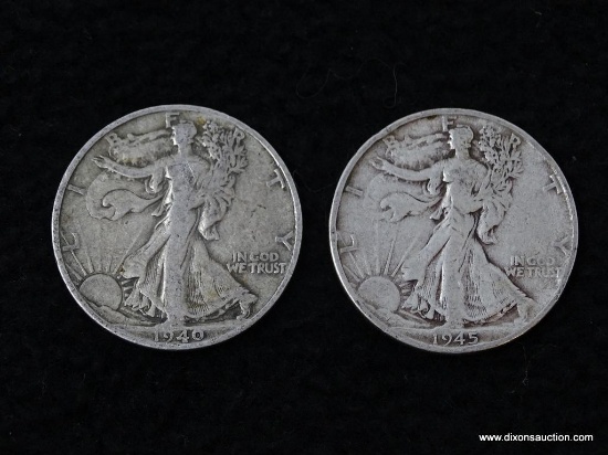 1940 & 1945 WALKING LIBERTY HALF DOLLARS