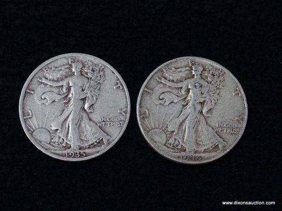 1935 & 1944 WALKING LIBERTY HALF DOLLARS