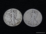 1944 & DATE WORN WALKING LIBERTY HALF DOLLARS