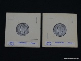 (2) MERCURY DIMES 1934 AND 1939