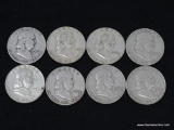 $4 IN FACE VALUE SILVER FRANKLIN HALVES