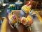 ROOSTERS SET; TOTAL OF 3 PIECES, A MATCHING SET. EACH IS A STYROFOAM BODY WITH HANDCRAFTED