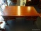 LARGE CARVED EXECUTIVE DESK; ROPED TRIM, PANELED SIDES, LEAF CARVED KNEE BUCKLES AND BALL AND CLAW