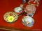 COLLECTIBLE PORCELAIN TRINKET BOX LOT; TOTAL OF 4 PIECES INCLUDING TURKEY ON PLATTER, LATTICE-TOPPED