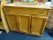 VINTAGE BAMBOO LOOK SIDEBOARD; SINGLE TOP DRAWER WITH BAMBOO LOOK FACE AND TRIM WITH TWO METAL