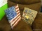 SET OF PATRIOTIC WALL HANGINGS; SET OF TWO PRINT ON CANVAS WALL HANGINGS. ONE IS THE AMERICAN FLAG