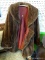 LADIES FUR COAT; RICH BROWN FUR CAT WITH LARGE COLLAR. THIS PIECE HAS A DEEP RED SILK LINING AND THE