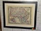 (WALL2) FRAMED ANTIQUE MAP OF PART OF NEW ENGLAND; THIS IS A 1860 COUNTY MAP OF PENNSYLVANIA, NEW