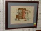 (WALL2) VINTAGE FRAMED NEEDLEPOINT; THIS HANDMADE NEEDLEPOINT PIECE SHOWS 2 VICTORIAN DRESSES AND