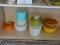 (B1A) TUPPERWARE LOT; INCLUDES AN OBLONG SERVING CONTAINER, GREEN BOWLS, TRANSLUCENT WHITE