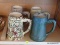 (B1A) POTTERY MUGS; TOTAL OF 4. 2 ARE F.R. LEO SIGNED POTTERY BEER MUGS, AND 2 ARE HOLLAND MOLD BEER