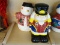 (B1A) LOT OF 2 COOKIE JARS; 1 IS A NUTCRACKER SOLDIER AND 1 IS A SNOWMAN