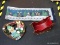 (B1A) 2 PIECE LOT; INCLUDES A METAL SLEIGH DECORATION AND A HOLIDAY WREATH