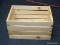 (TOP) WOODEN STORAGE CRATE; PERFECT FOR STORING GOODIES OR AS A DISPLAY. IS PAINTABLE, STAINABLE, OR