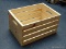 (TOP) WOODEN STORAGE CRATE; PERFECT FOR STORING GOODIES OR AS A DISPLAY. IS PAINTABLE, STAINABLE, OR
