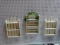 (BACK) 3 WALL SHELF LOT; INCLUDES 2 PICKET FENCE STYLE SHELVING UNITS WITH 3 SHELVES AND 1 IS A 3