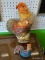 QUILTED ROOSTER DECOR PIECES; TOTAL OF 2, ONE IS LARGE AND MEASURES 16 IN TALL. OTHER IS SMALLER,