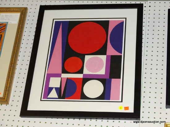 AUGUSTE HERBIN FRAMED PRINT; THIS IS A GEOMETRIC PRINT BY AUGUSTE HERBIN TITLED "ACCENT NO.2" FROM