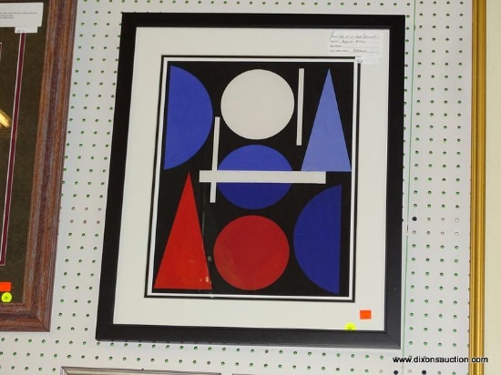 AUGUSTE HERBIN FRAMED PRINT; THIS IS A GEOMETRIC PRINT BY AUGUSTE HERBIN TITLED "NUE" FROM 1961. IT