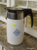 VINTAGE CORNINGWARE PERCOLATOR; VINTAGE CORNING WARE 10 CUP ELECTRIC PERCOLATOR COFFEE POT IN THE