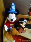 VINTAGE MICKEY MOUSE LOT; 2 PIECE LOT TO INCLUDE A VINTAGE MICKEY MOUSE DOLL WEARING A CHRISTMAS