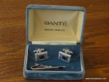 DANTE TIE CLIP AND CUFFLINK SET; MEN'S 