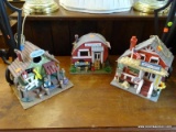 RUSTIC BIRDHOUSES LOT; TOTAL OF 3 PIECES, EACH WITH LOTS OF UNIQUE CHARM AND QUAINT DETAILS. THERE