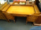 VINTAGE CHERRY VANITY/DRESSING TABLE; HAS 8 LEGS (1 IS DETACHED BUT IS INCLUDED). HAS CENTER