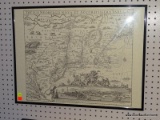 (WALL2) FRAMED ANTIQUE MAP OF NEW AMSTERDAM; THIS IS A REPRODUCTION OF A 1673 MAP OF NEW AMSTERDAM
